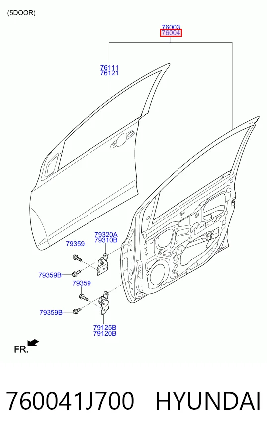 Drzwi przednie prawe do Hyundai I20 I PB