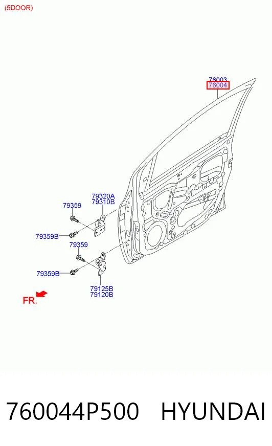 Drzwi przednie prawe Hyundai I20 I hatchback (PB) (2008 - 2012) cena, od 253,44 USD