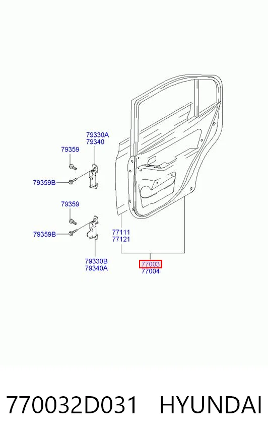 Drzwi tylne lewe do Hyundai Elantra III XD