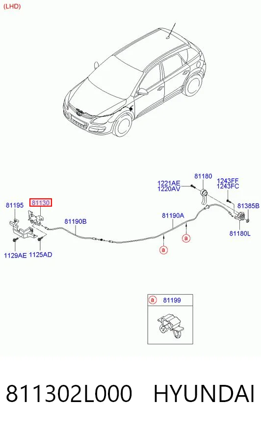 811302L000 Hyundai/Kia Zamek maski