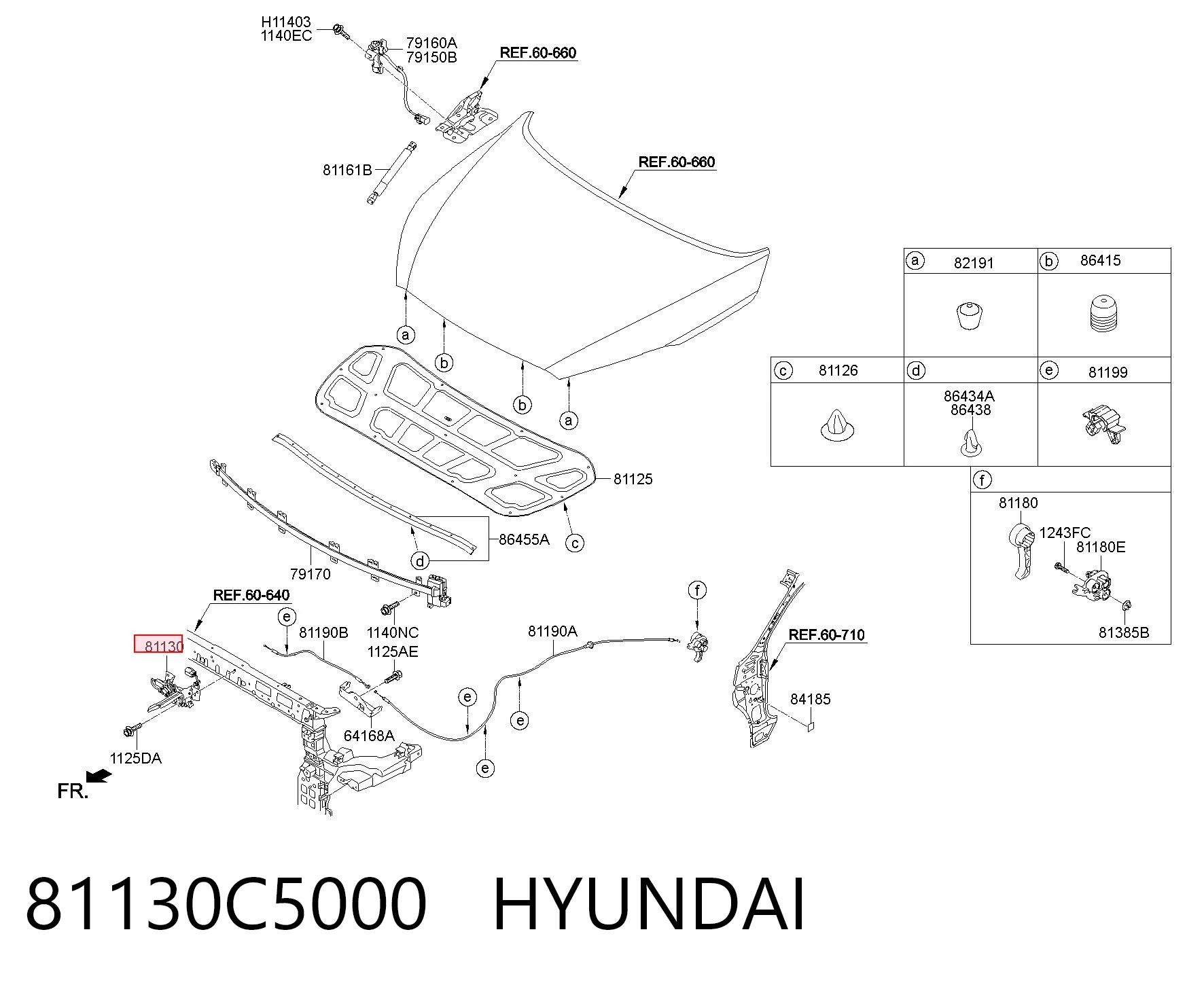 81130C5000 Hyundai/Kia Zamek maski