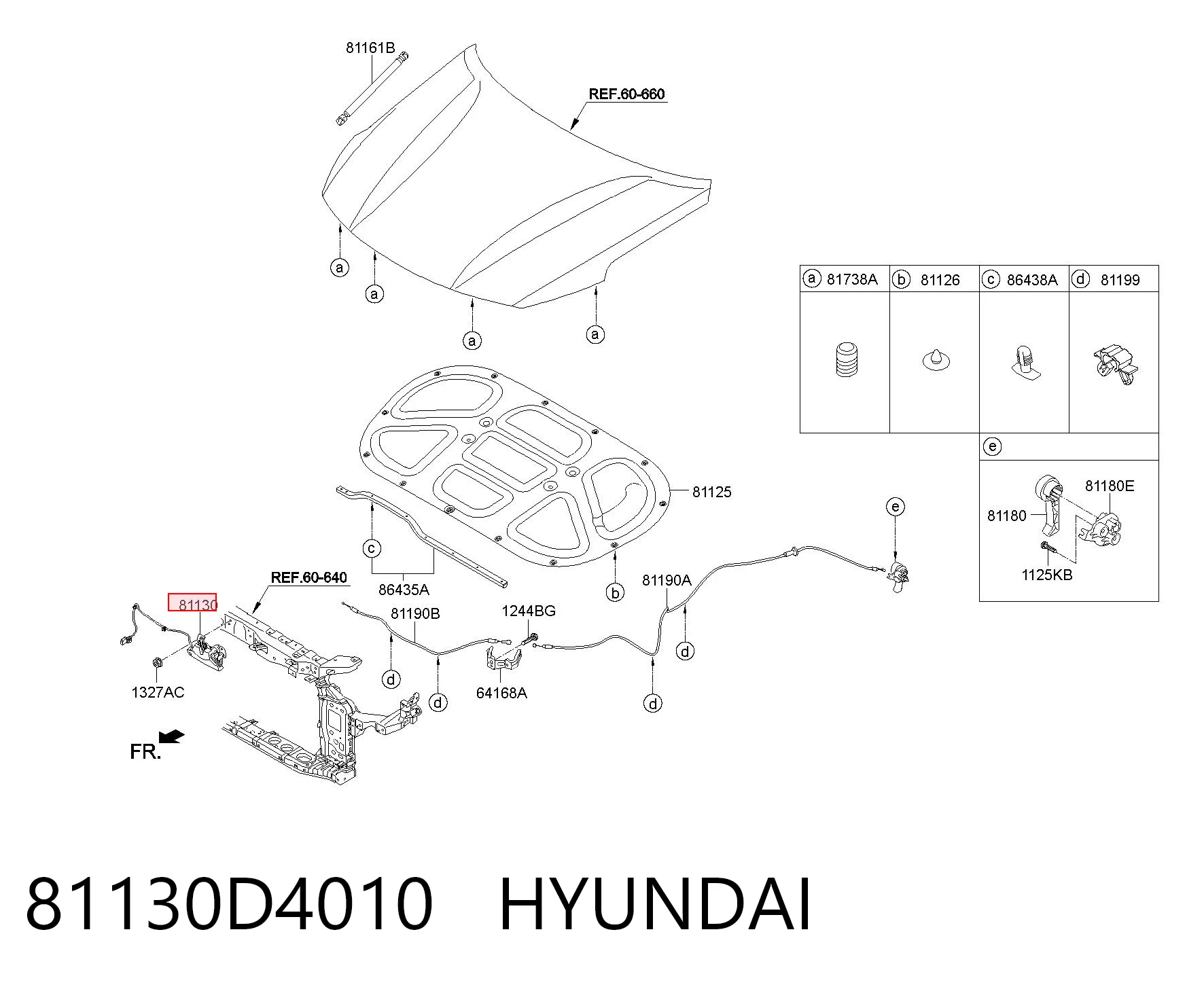 81130D4010 Hyundai/Kia Zamek maski