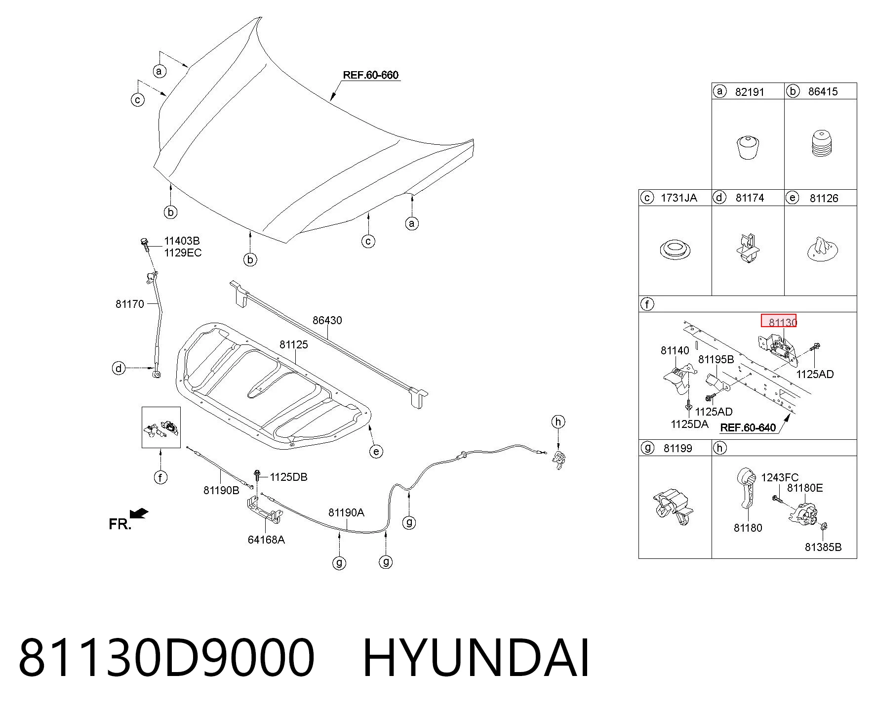 81130D9000 Hyundai/Kia Zamek maski
