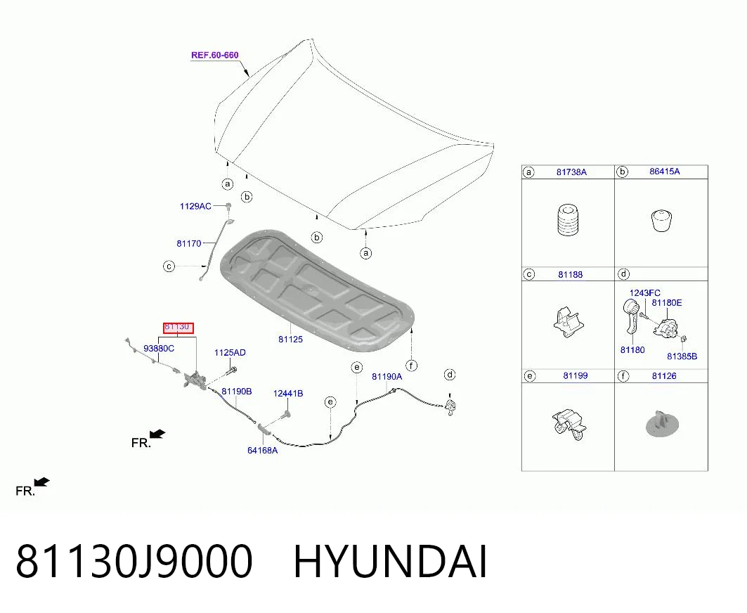 81130J9000 Hyundai/Kia Zamek maski