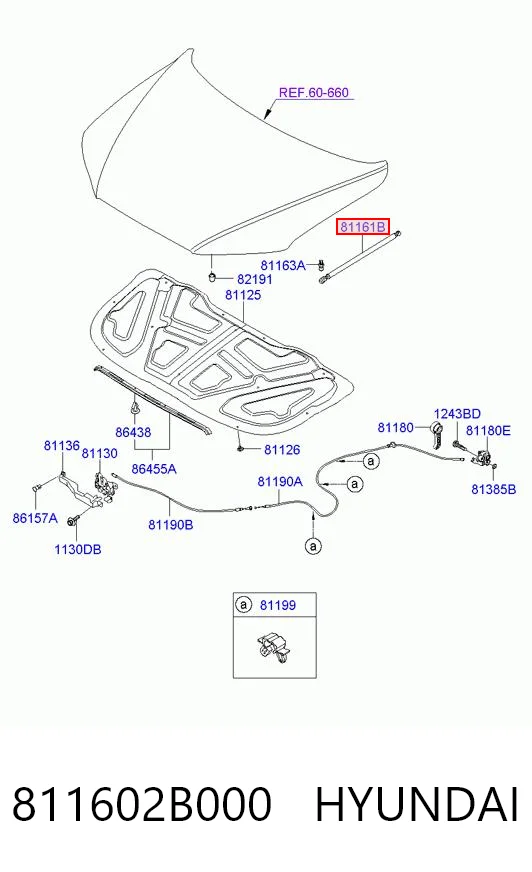 811602B000 Hyundai/Kia Amortyzator maski