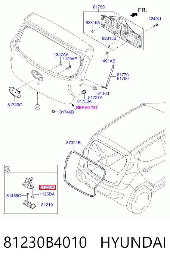 81230B4010 Hyundai/Kia Zamek klapy bagażnika (3/5 drzwi tylnych)