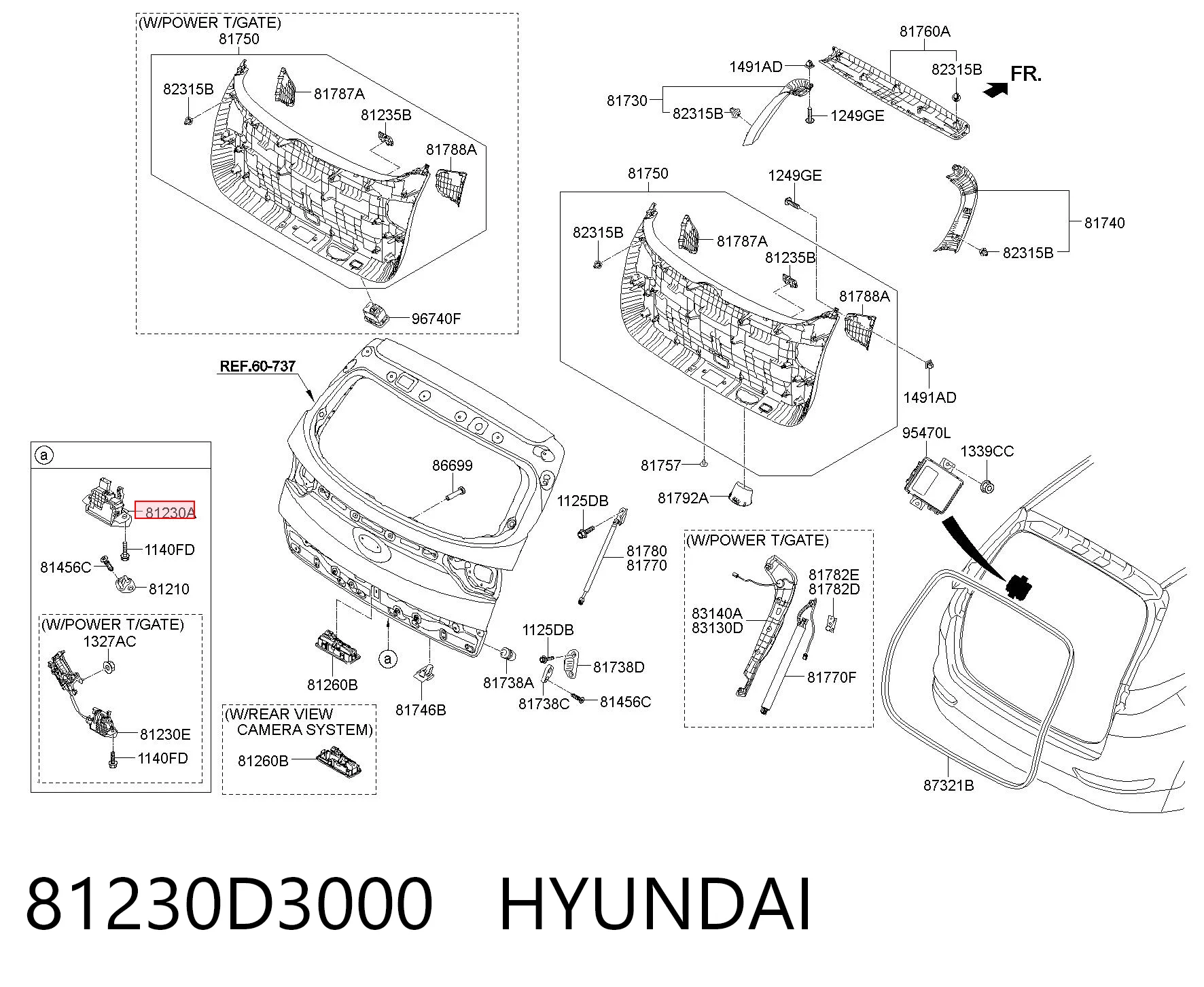81230D3000 Hyundai/Kia Zamek klapy bagażnika (3/5 drzwi tylnych)