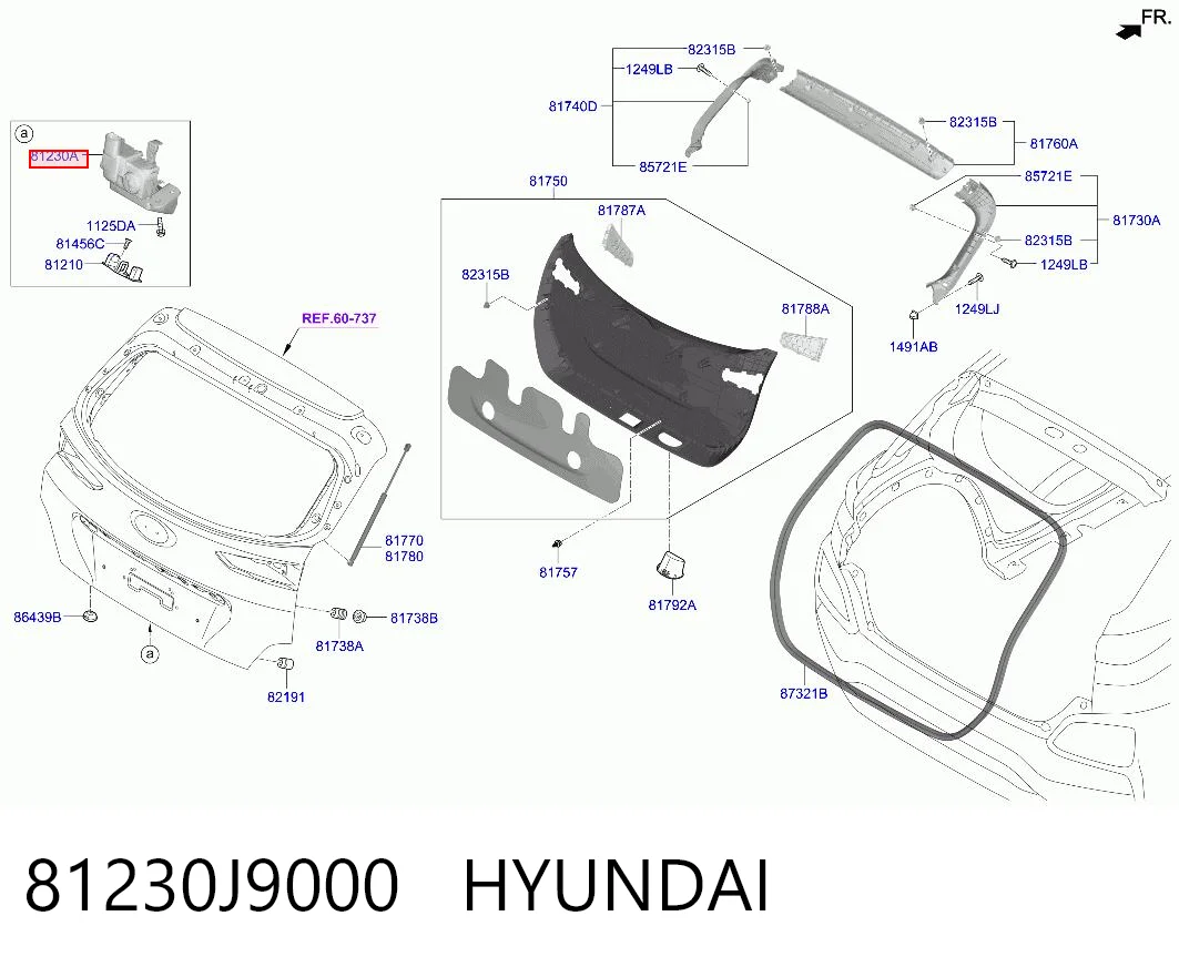 81230J9000 Hyundai/Kia Zamek klapy bagażnika (3/5 drzwi tylnych)