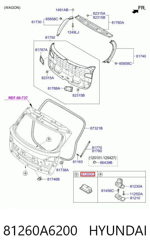 81260A6200 Hyundai/Kia Klamka bagażnika (drzwi 3/5 tylnych) zewnętrzna