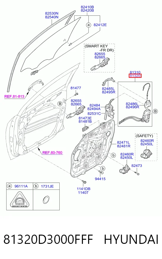 Zamek drzwi przednich prawych Hyundai Tucson III SUV (TL) (2015 - 2023) cena, od 95,51 USD