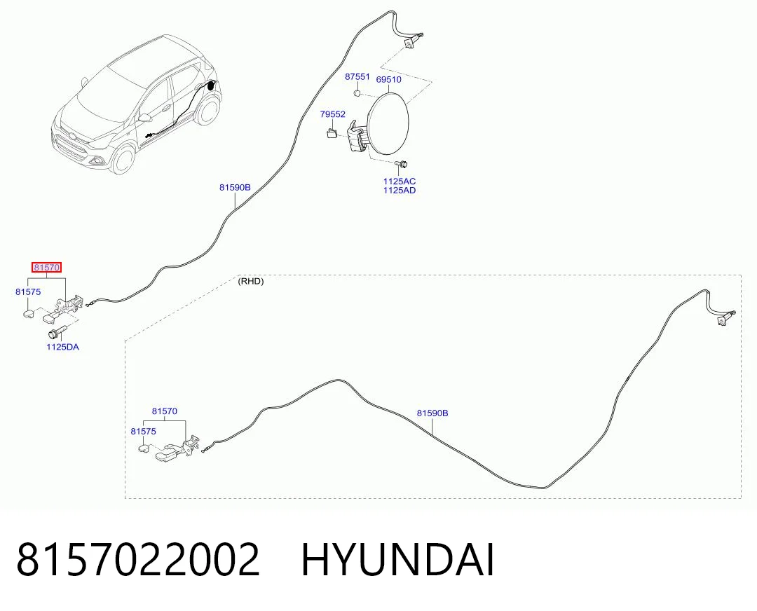 8157022002 Hyundai/Kia Rączka otwierania zamka (klapki) wlewu paliwa