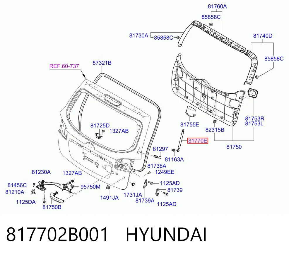 817702B001 Hyundai/Kia Amortyzator klapy bagażnika (3/5 drzwi-tylnych)