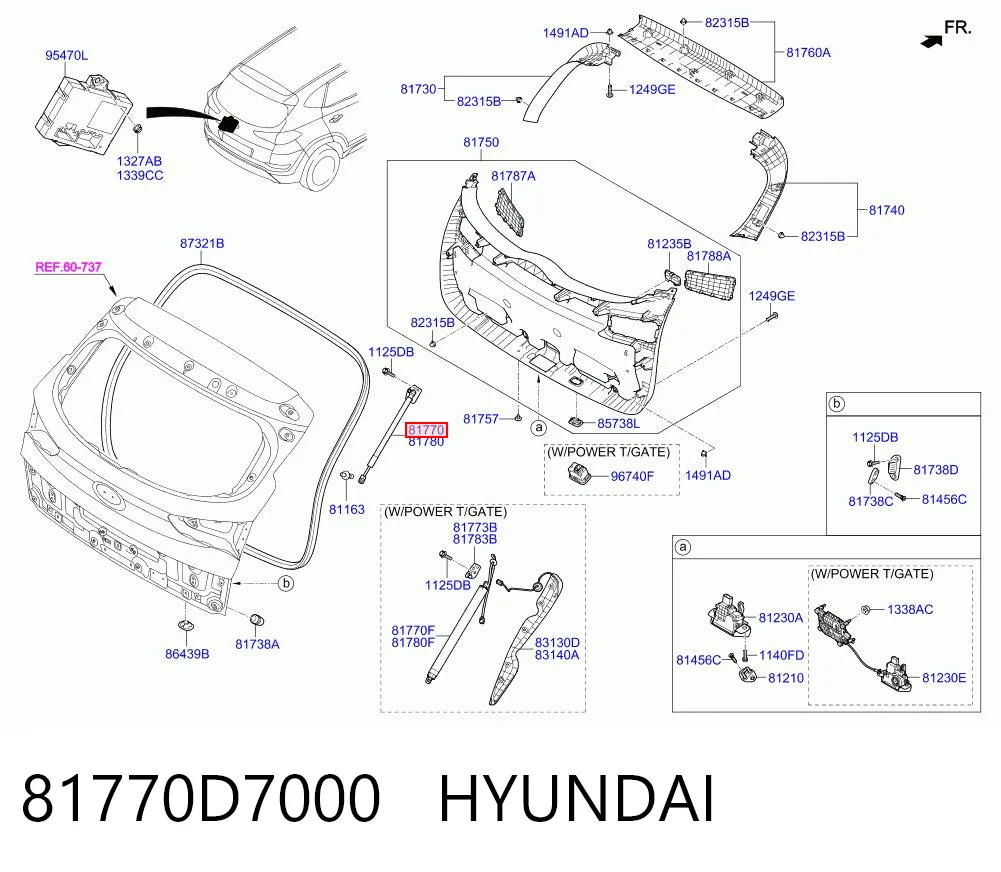 Amortyzator klapy bagażnika (3/5 drzwi-tylnych) Hyundai Tucson 3