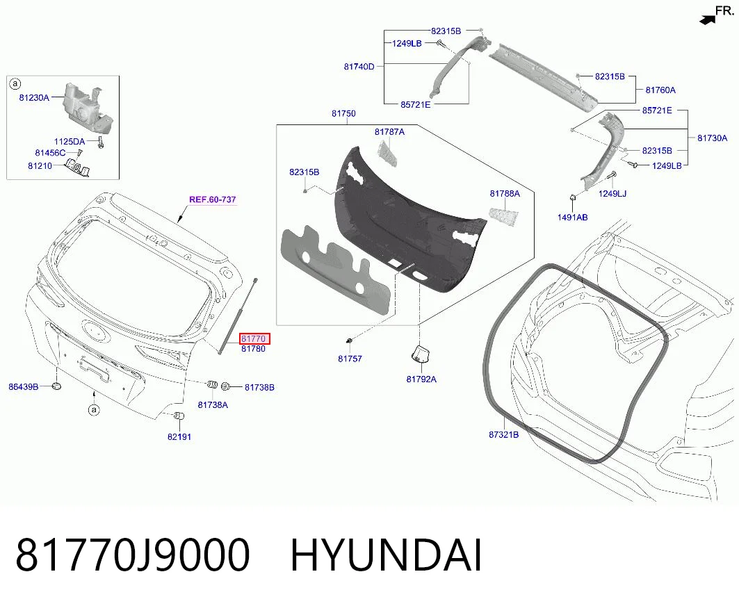 81770J9000 Hyundai/Kia Amortyzator klapy bagażnika (3/5 drzwi-tylnych)