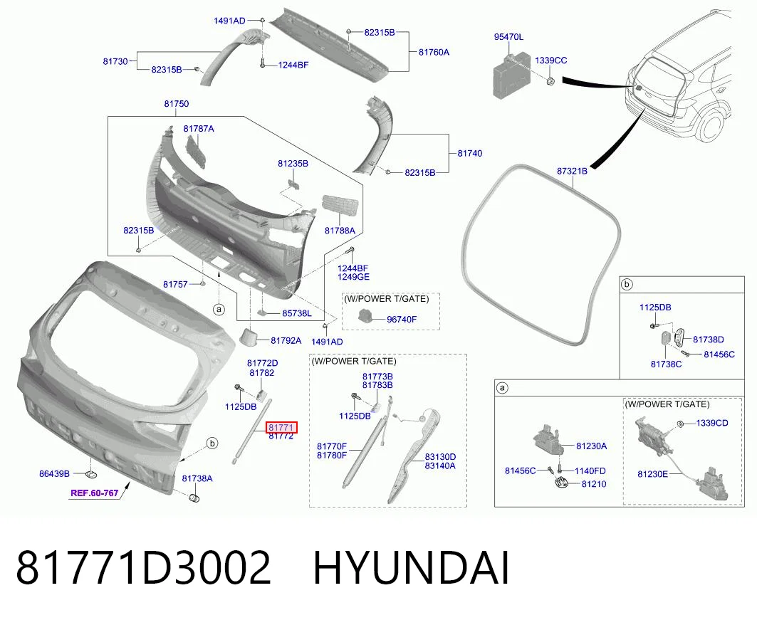 81771D3002 Hyundai/Kia Amortyzator klapy bagażnika (3/5 drzwi-tylnych)