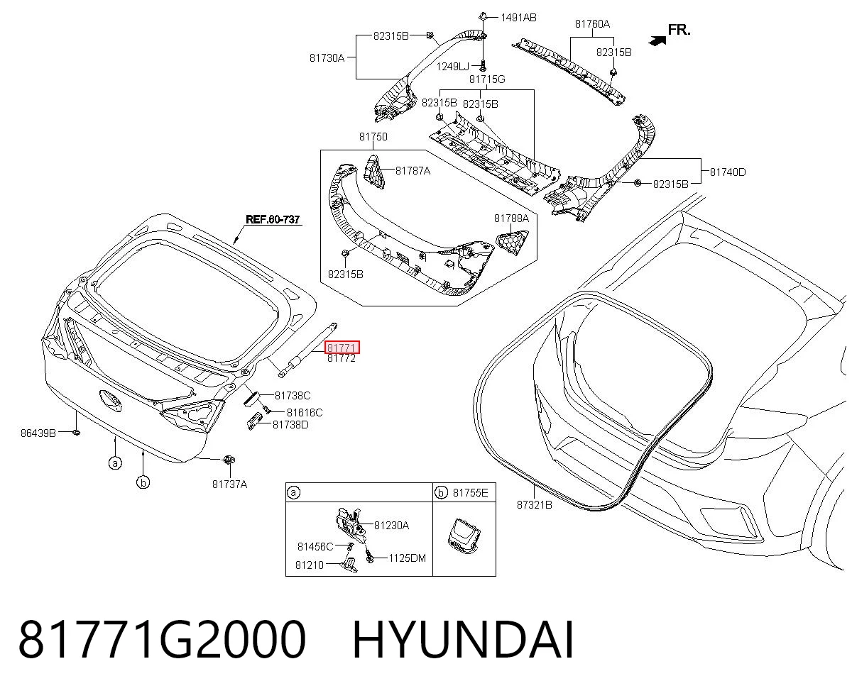 81771G2000 Hyundai/Kia Amortyzator klapy bagażnika (3/5 drzwi-tylnych)