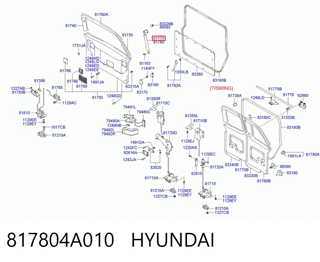 Amortyzator klapy bagażnika (3/5 drzwi-tylnych) do Hyundai H-1 STAREX Starex A1