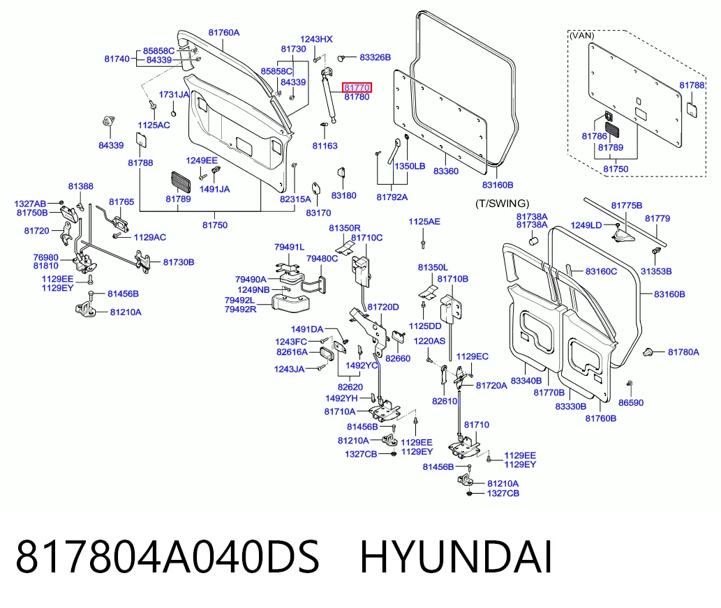 Amortyzator klapy bagażnika (3/5 drzwi-tylnych) do Hyundai H200  