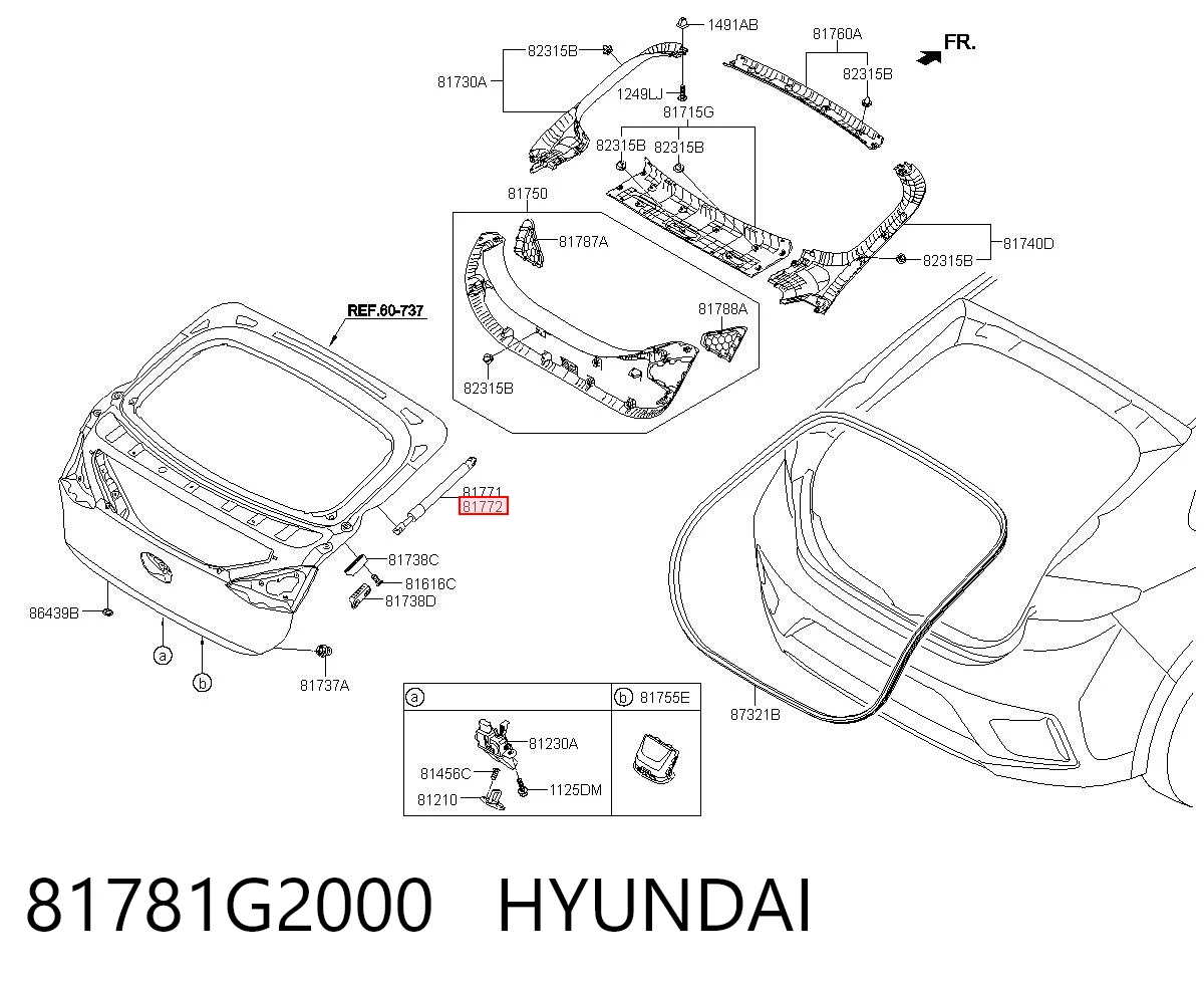 81781G2000 Hyundai/Kia Amortyzator klapy bagażnika (3/5 drzwi-tylnych)