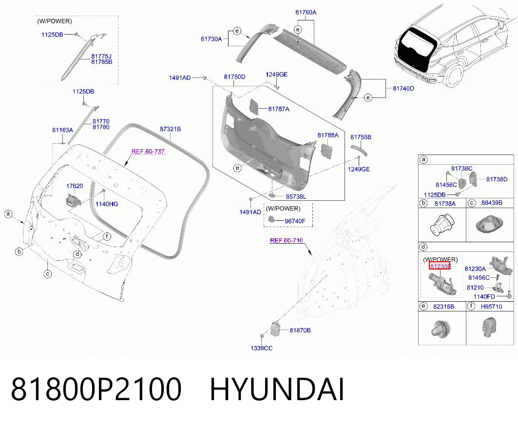 81800P2100 Hyundai/Kia Zamek klapy bagażnika (3/5 drzwi tylnych)