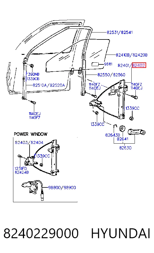Kupić Mechanizm podnoszenia szyby drzwi przednich prawych Hyundai Lantra II J-2 w dobrej cenie