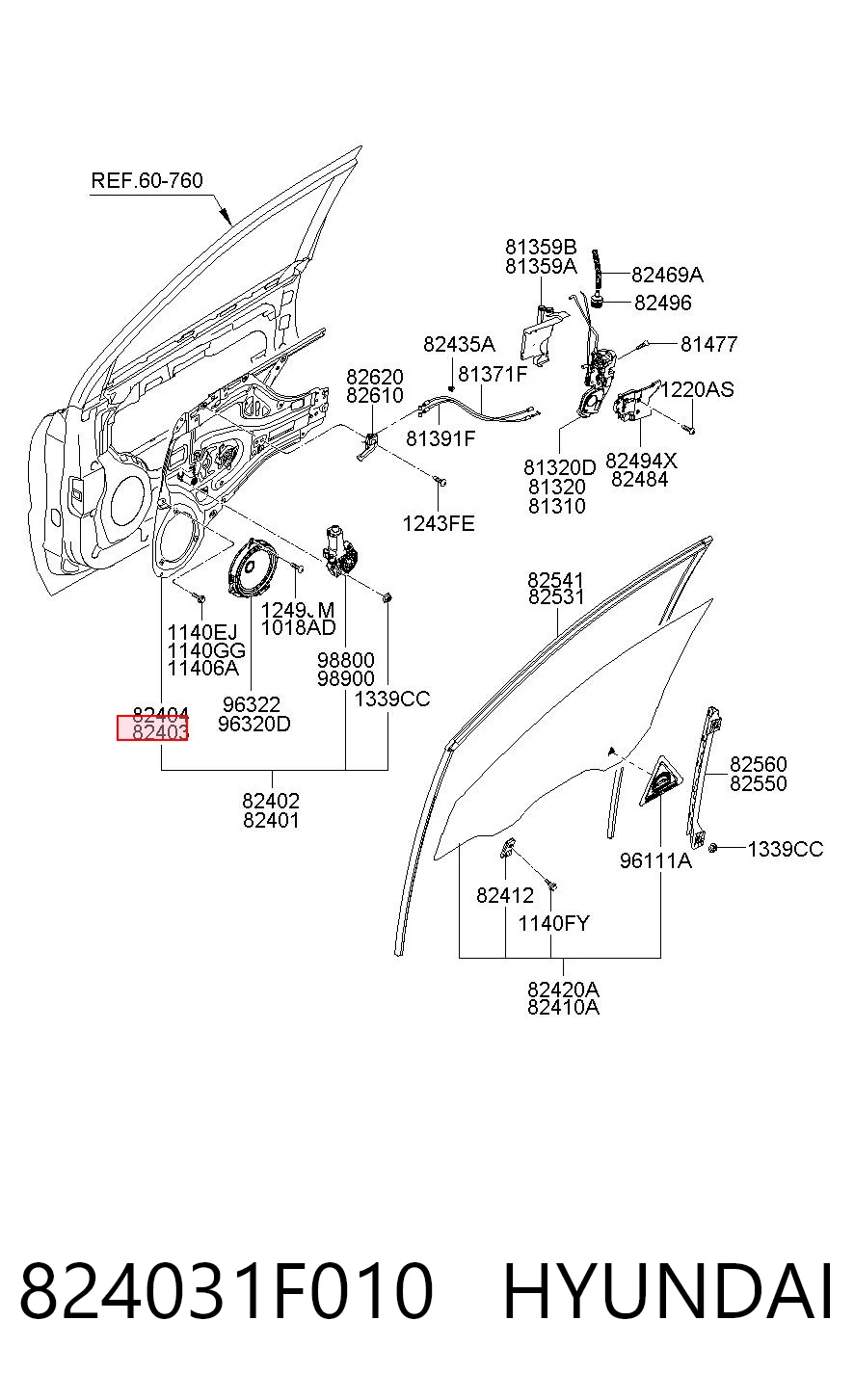 Mechanizm podnoszenia szyby drzwi przednich lewych KIA Sportage II SUV (JE) (2004 - 2010) cena, od 80,40 USD