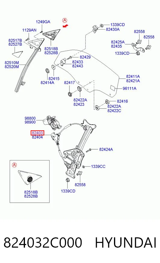 Mechanizm podnoszenia szyby drzwi przednich lewych Hyundai Coupe I coupe (RD) (1996 - 2002) cena, od 104,35 USD