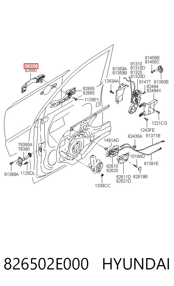 826502E000 Hyundai/Kia Klamka drzwi przednich zewnętrzna lewa