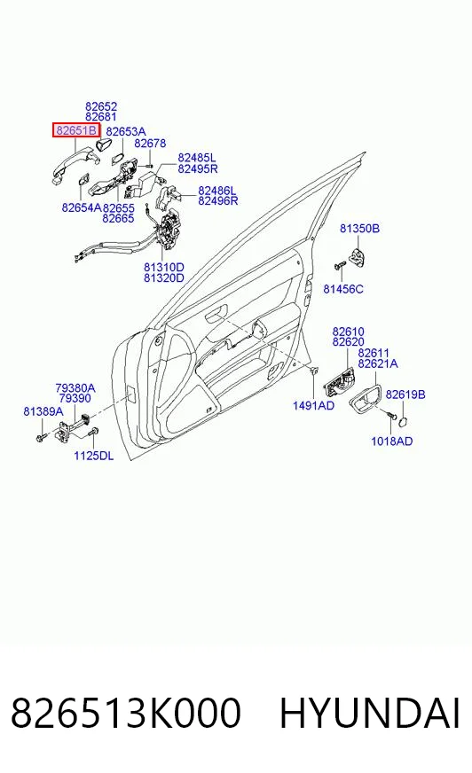 826513K000 Hyundai/Kia Klamka drzwi przednich zewnętrzna