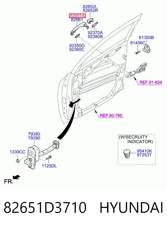 82651D3710 Hyundai/Kia Klamka drzwi przednich zewnętrzna lewa
