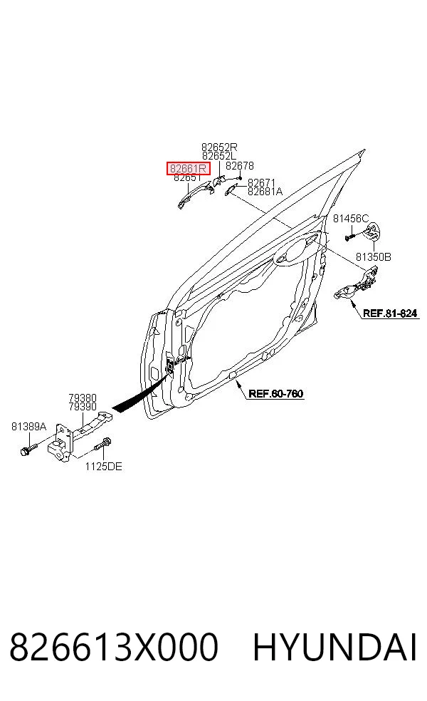 826613X000 Hyundai/Kia Klamka drzwi przednich zewnętrzna prawa