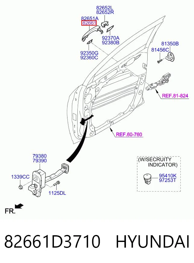 82661D3710 Hyundai/Kia Klamka drzwi przednich zewnętrzna prawa