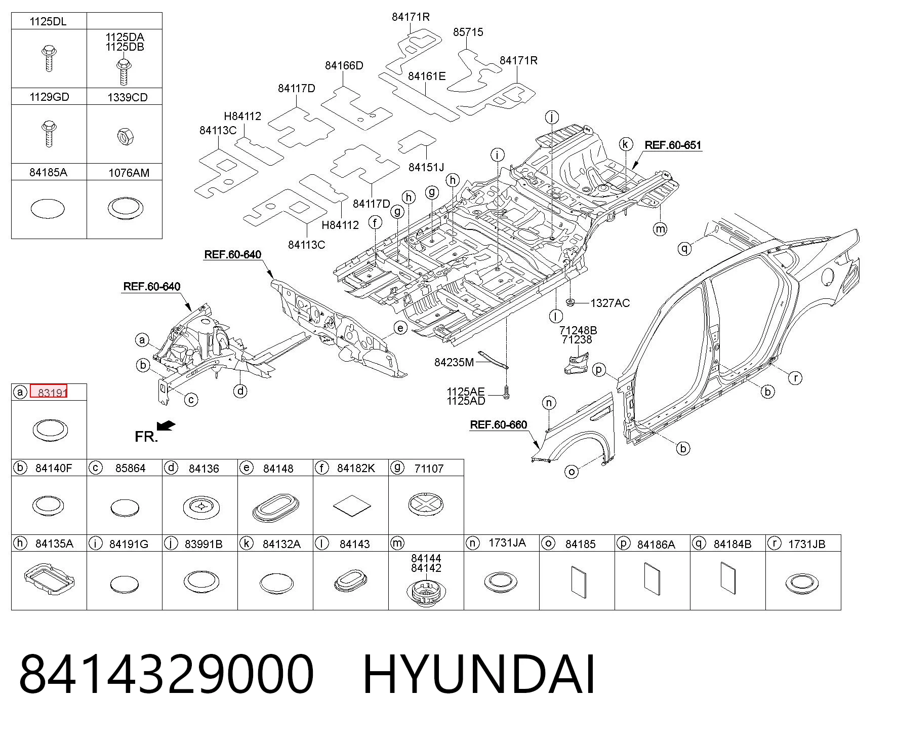 Wkładka dna nadwozia Hyundai Sonata III sedana (1993 - 1998) cena, od 4,35 USD