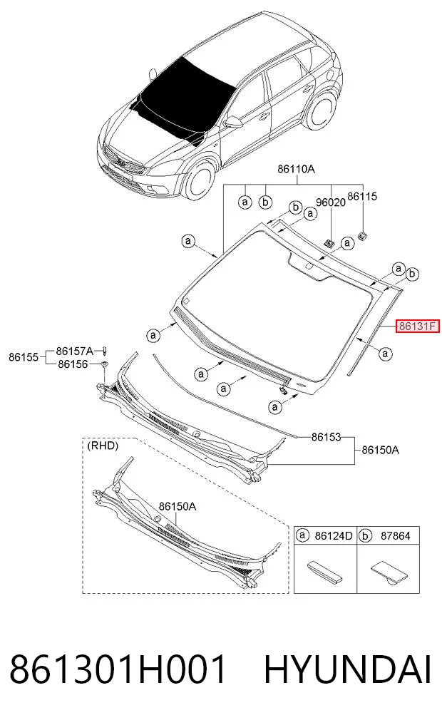 Listwa ochronna szyby przedniej do KIA Ceed ED