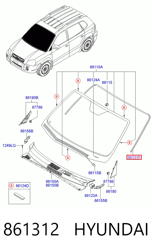 861312 Hyundai/Kia Listwa ochronna szyby przedniej