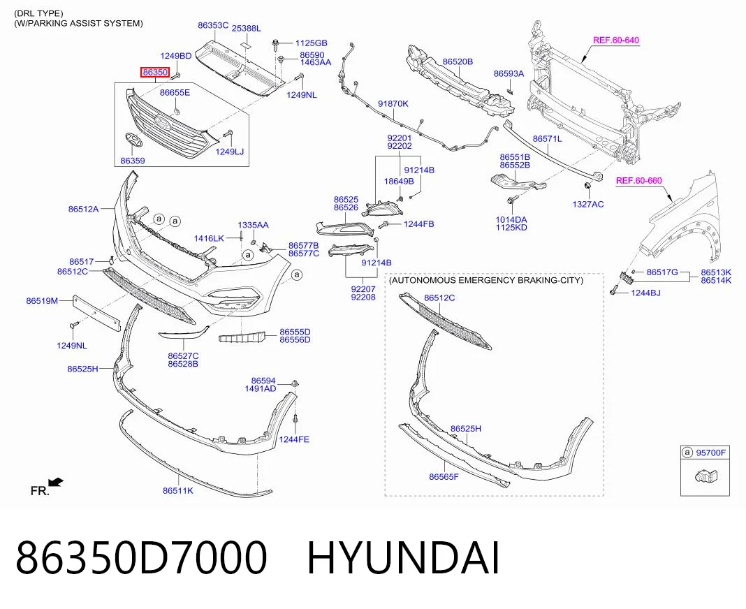 Atrapa chłodnicy do Hyundai Tucson TL
