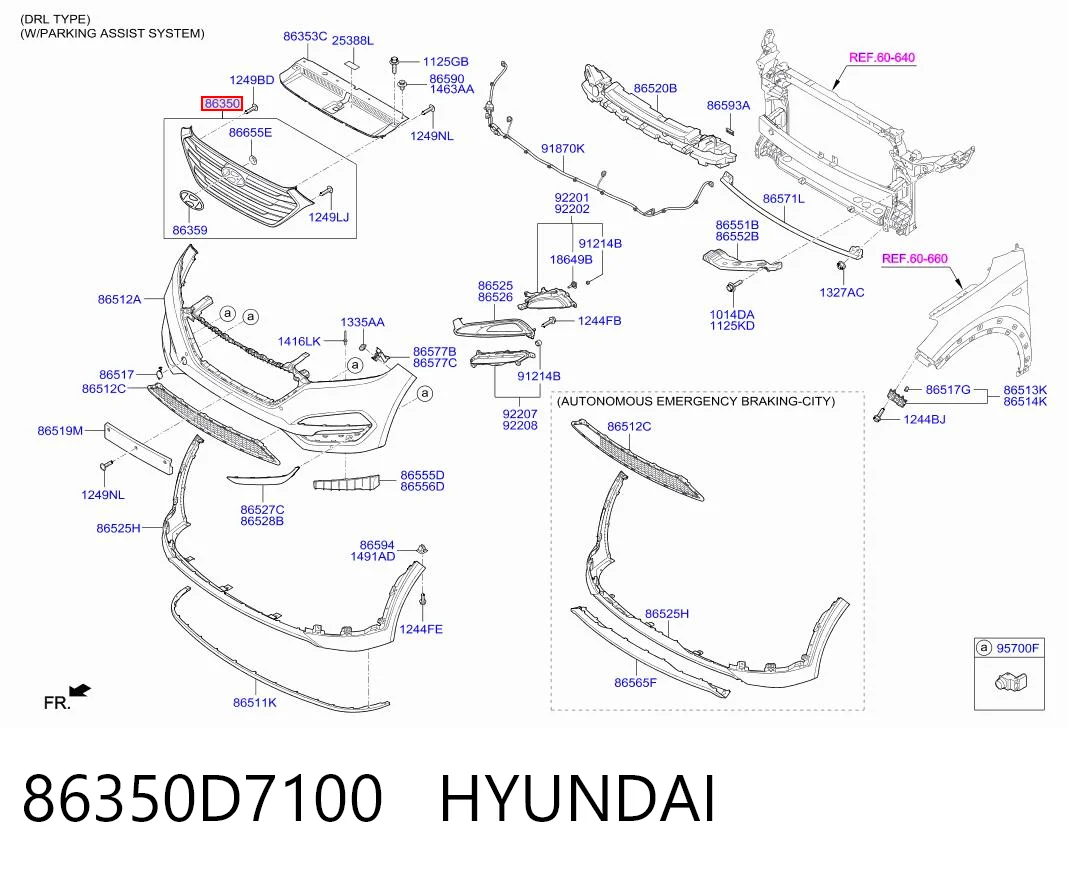 Atrapa chłodnicy Hyundai Tucson III SUV (TL) (2015 - 2023) cena, od 122,01 USD