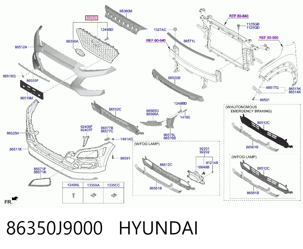 86350J9000 Hyundai/Kia Atrapa chłodnicy