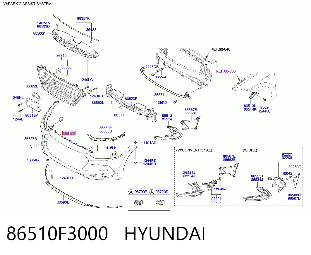 86510F3000 Hyundai/Kia Zderzak przedni