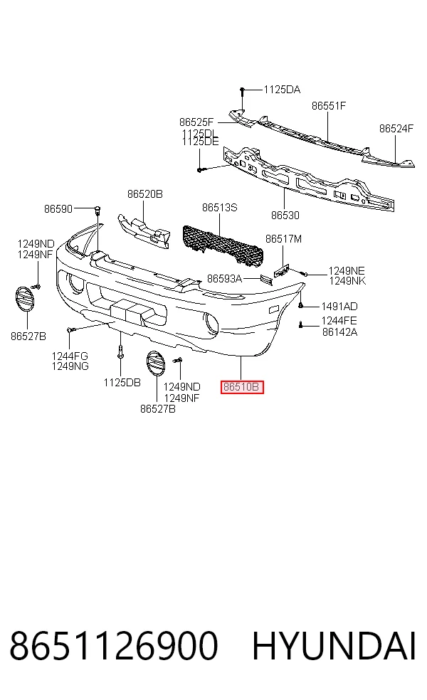 Zderzak przedni Hyundai Santa Fe I SUV (SM) (2000 - 2006) cena, od 187,28 USD