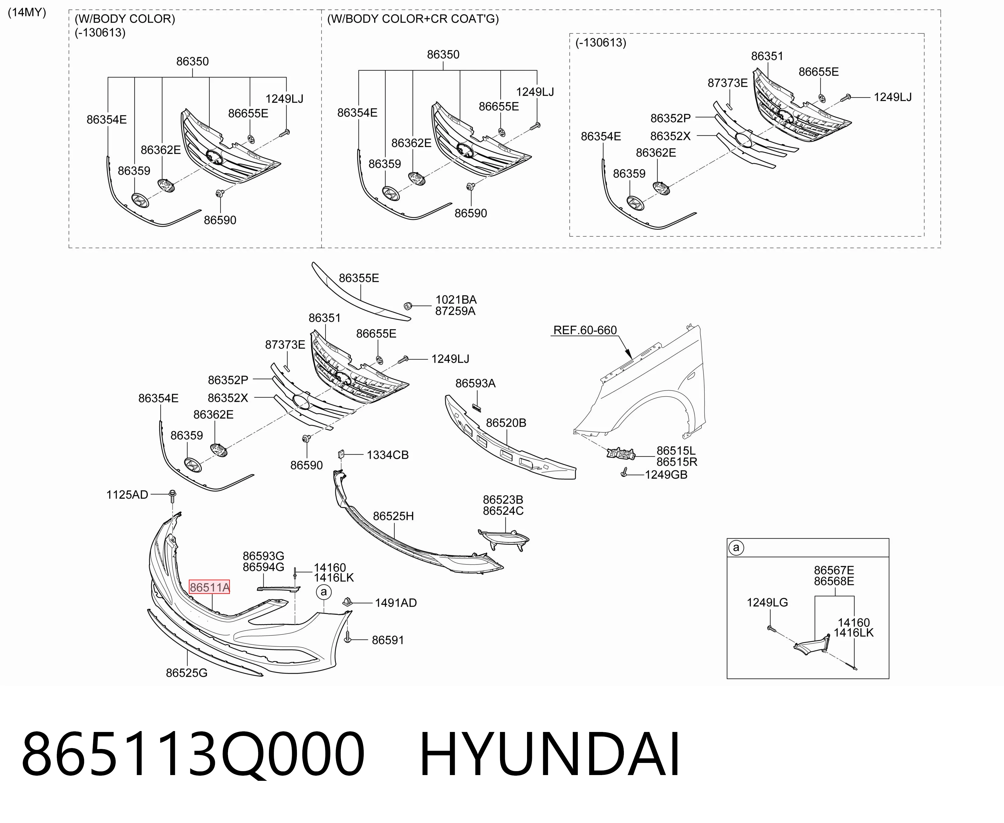865113Q000 Hyundai/Kia Zderzak przedni