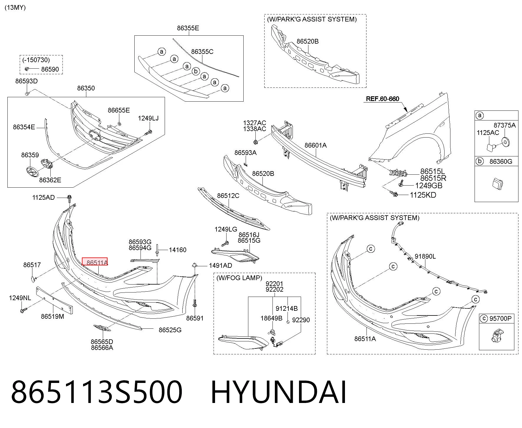 Zderzak przedni do Hyundai Sonata YF