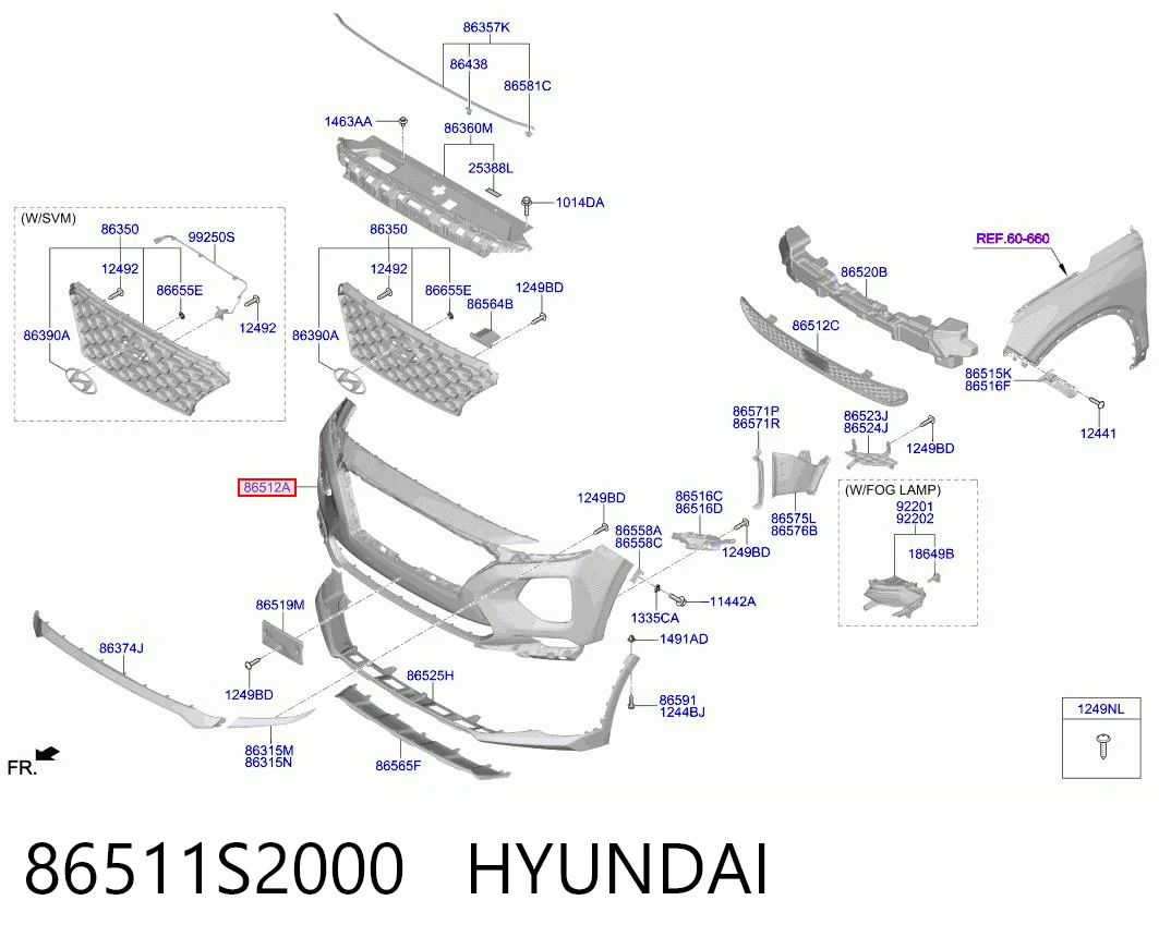 86511S2000 Hyundai/Kia Zderzak przedni