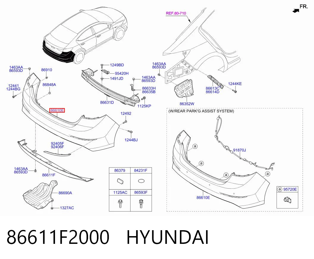 Zderzak tylny do Hyundai Elantra VI AD