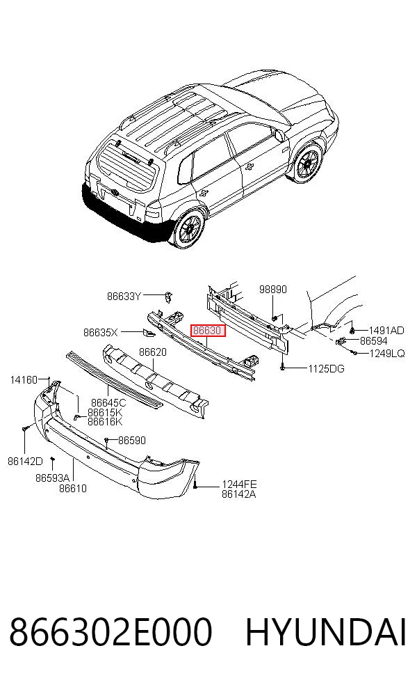 Wzmocnienie zderzaka tylnego do Hyundai Tucson JM