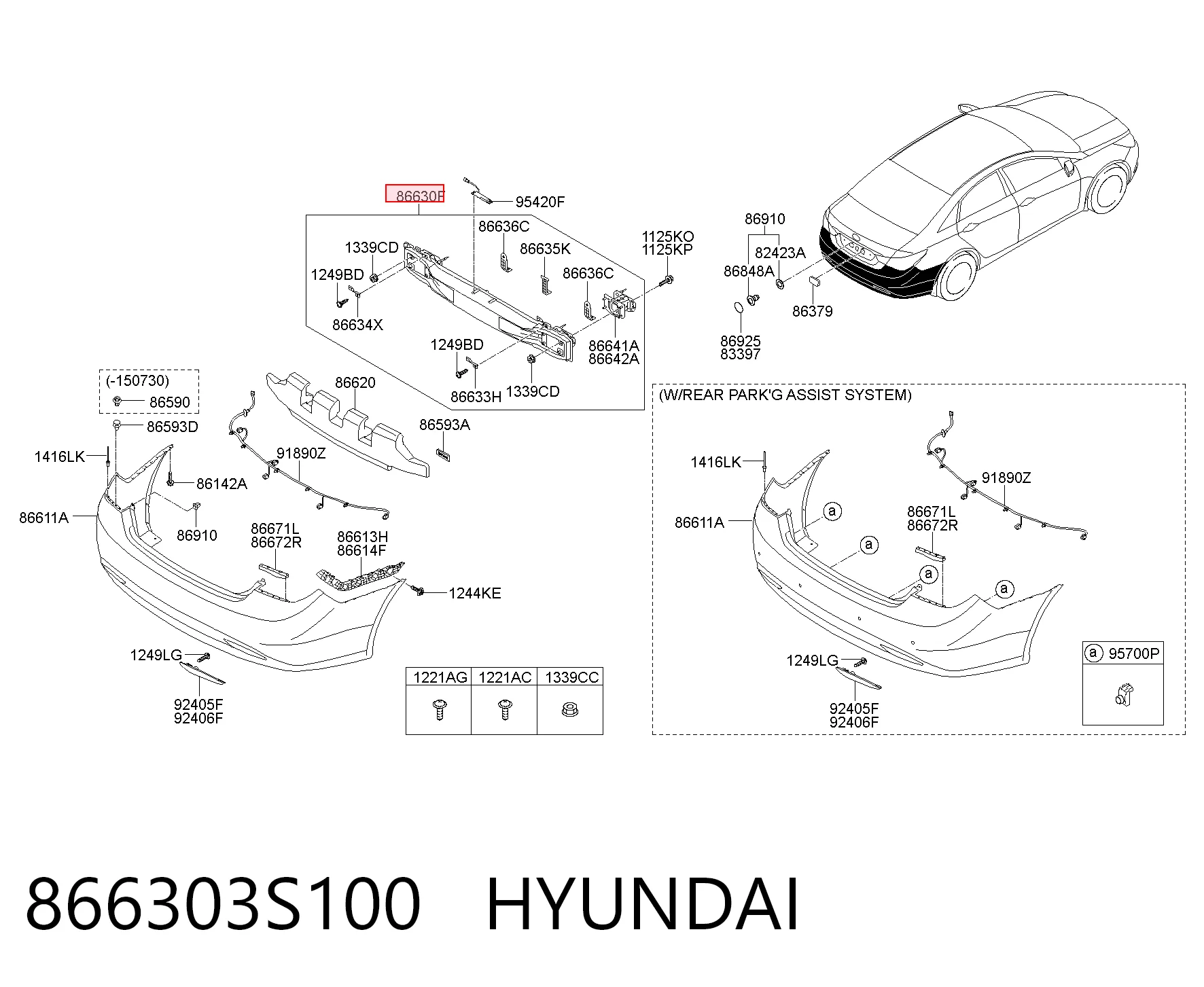 Wzmocnienie zderzaka tylnego do Hyundai Sonata VI YF