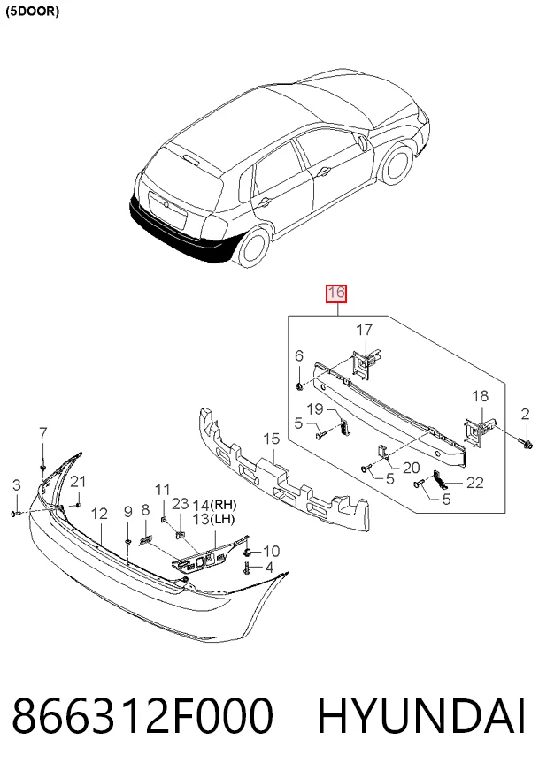 Wzmocnienie zderzaka tylnego do KIA Cerato I LD