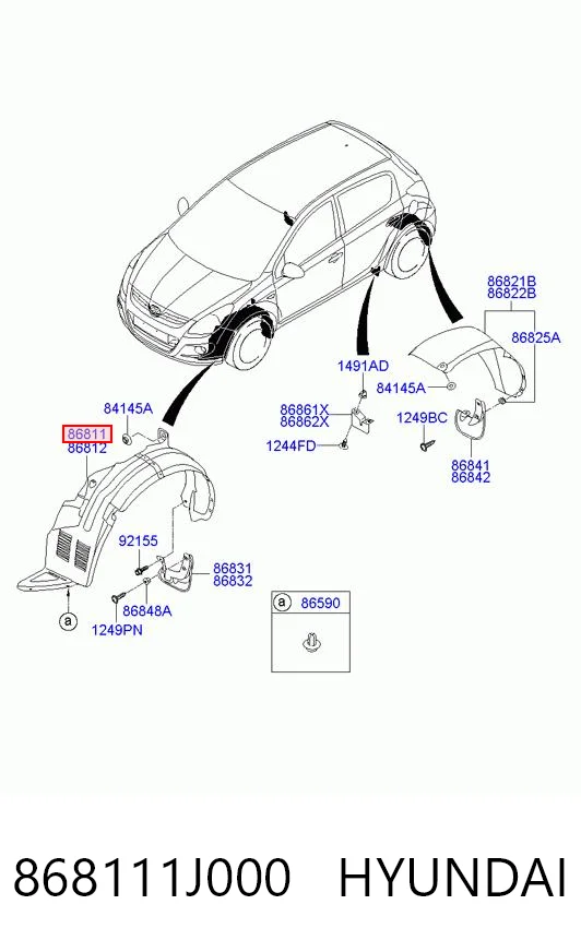 Nadkole błotnika przedniego lewe do Hyundai I20 PB