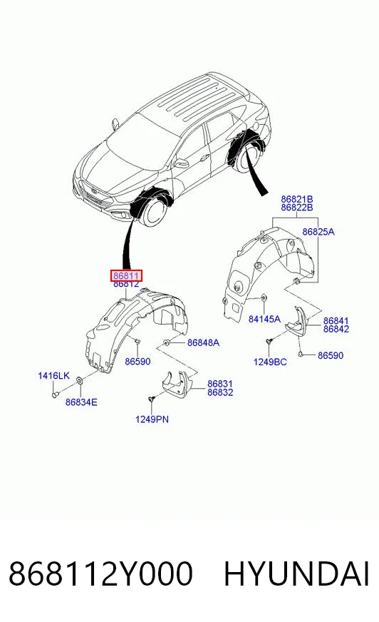 Nadkole błotnika przedniego lewe do Hyundai Ix35  LM