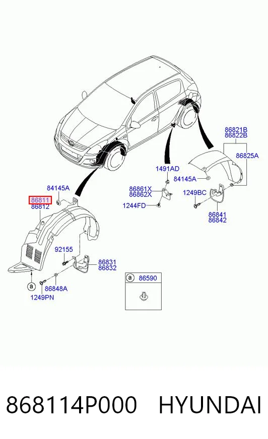 Nadkole błotnika przedniego lewe do Hyundai I20 I PB